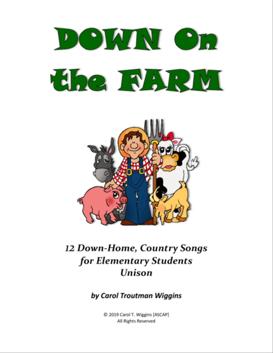 Down On the Farm (12 Down-Home, Country Songs for Elementary Students) Unison Unison Choir scores gallery preview page 3
