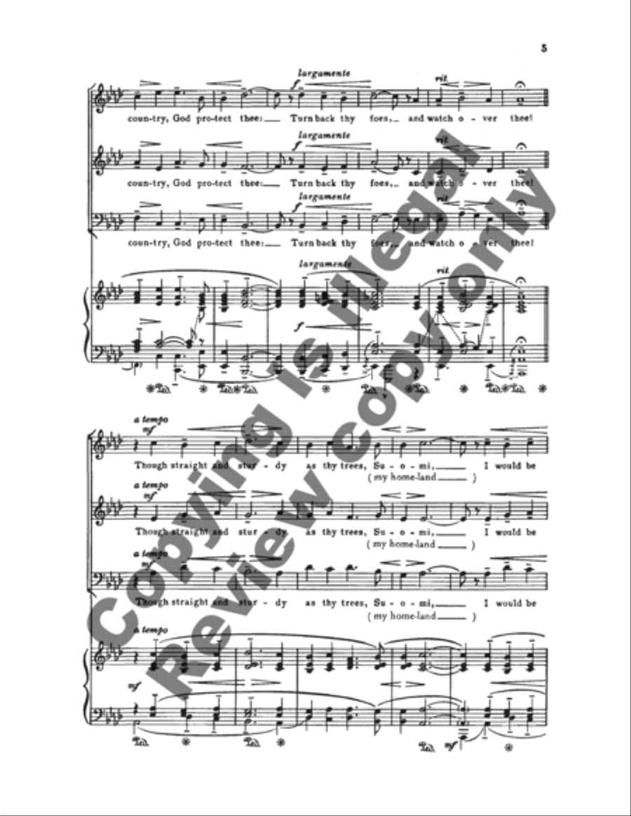 Finlandia: For Thee, Suomi 3-Part scores gallery preview page 4