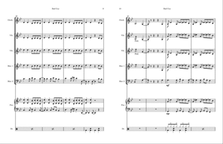 Bad Guy Percussion Ensemble scores gallery preview page 5