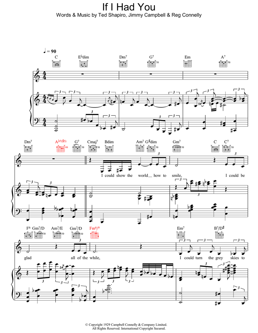 If I Had You If I Had You Piano, Vocal, Guitar scores gallery preview page 1