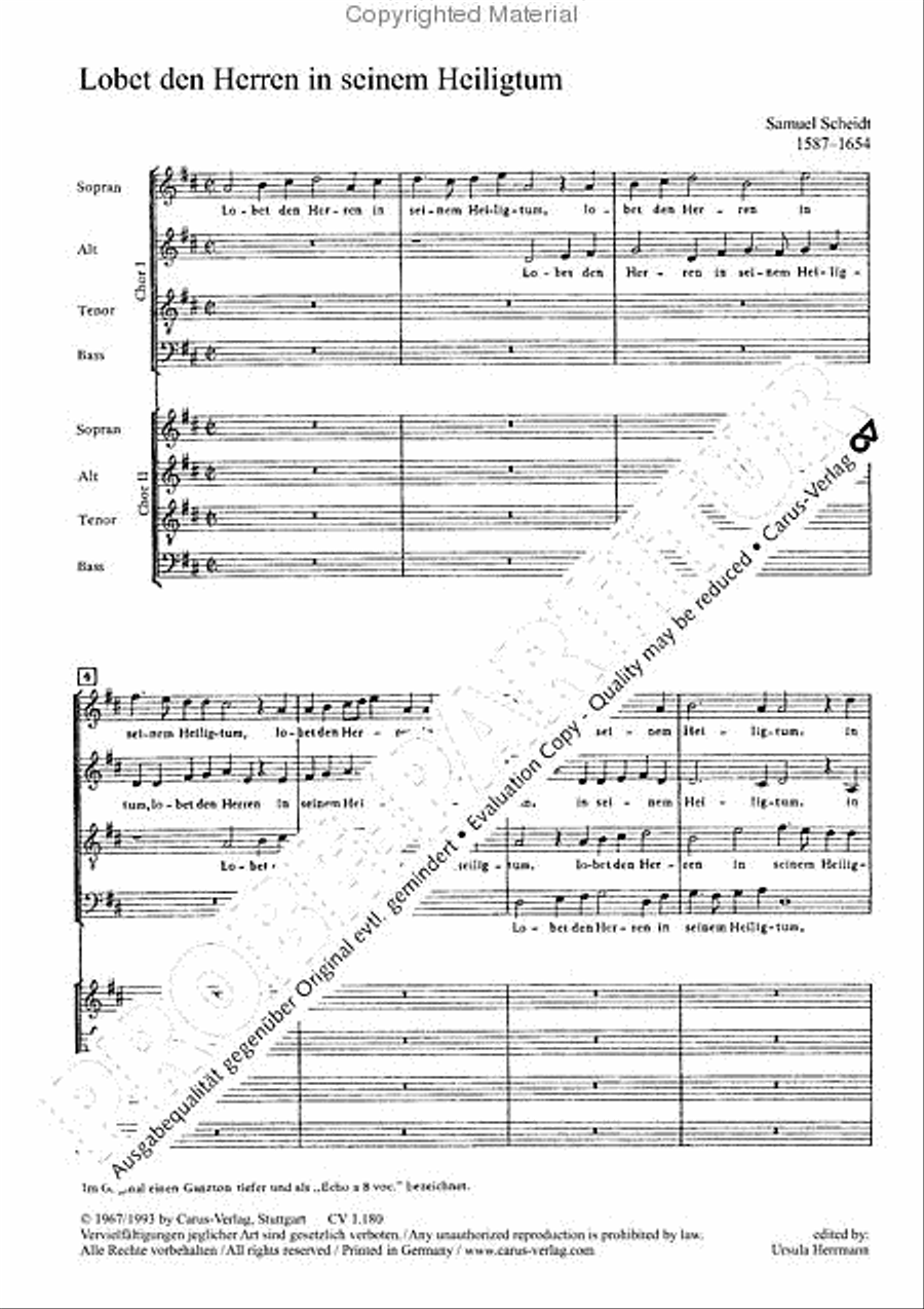 Lobet den Herren in seinem Heiligtum 4-Part scores gallery preview page 3