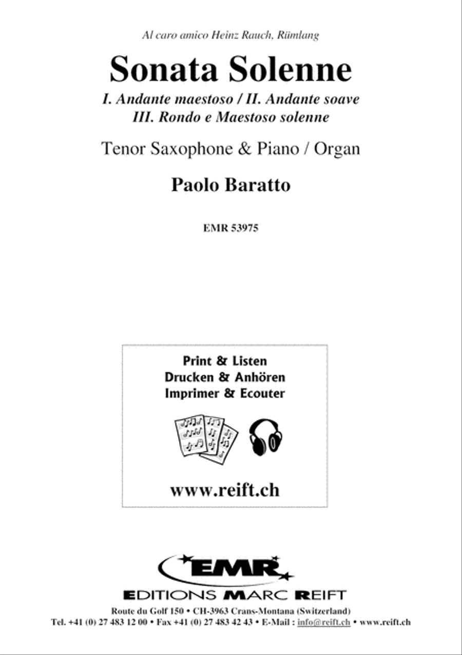 Sonata Solenne Tenor Saxophone scores gallery preview page 2