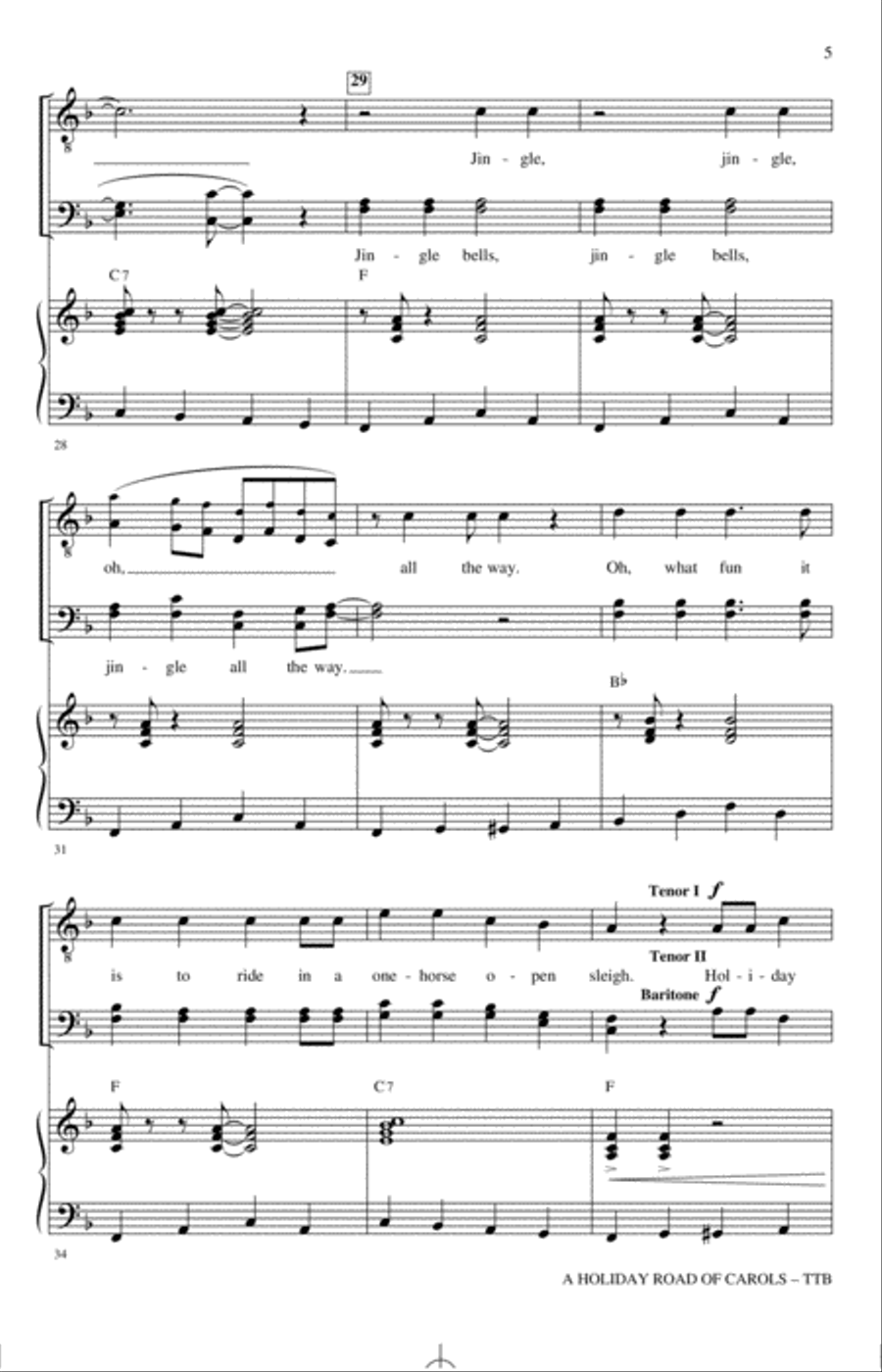 A Holiday Road of Carols A Holiday Road of Carols TTBB scores gallery preview page 4