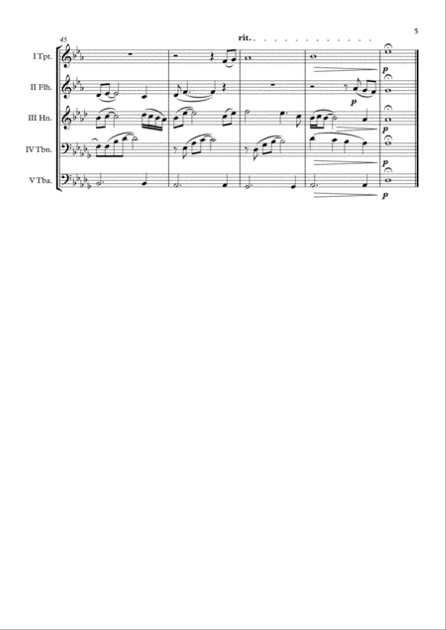 My Heart Will Go On (Love Theme from Titanic) Brass Quintet scores gallery preview page 6