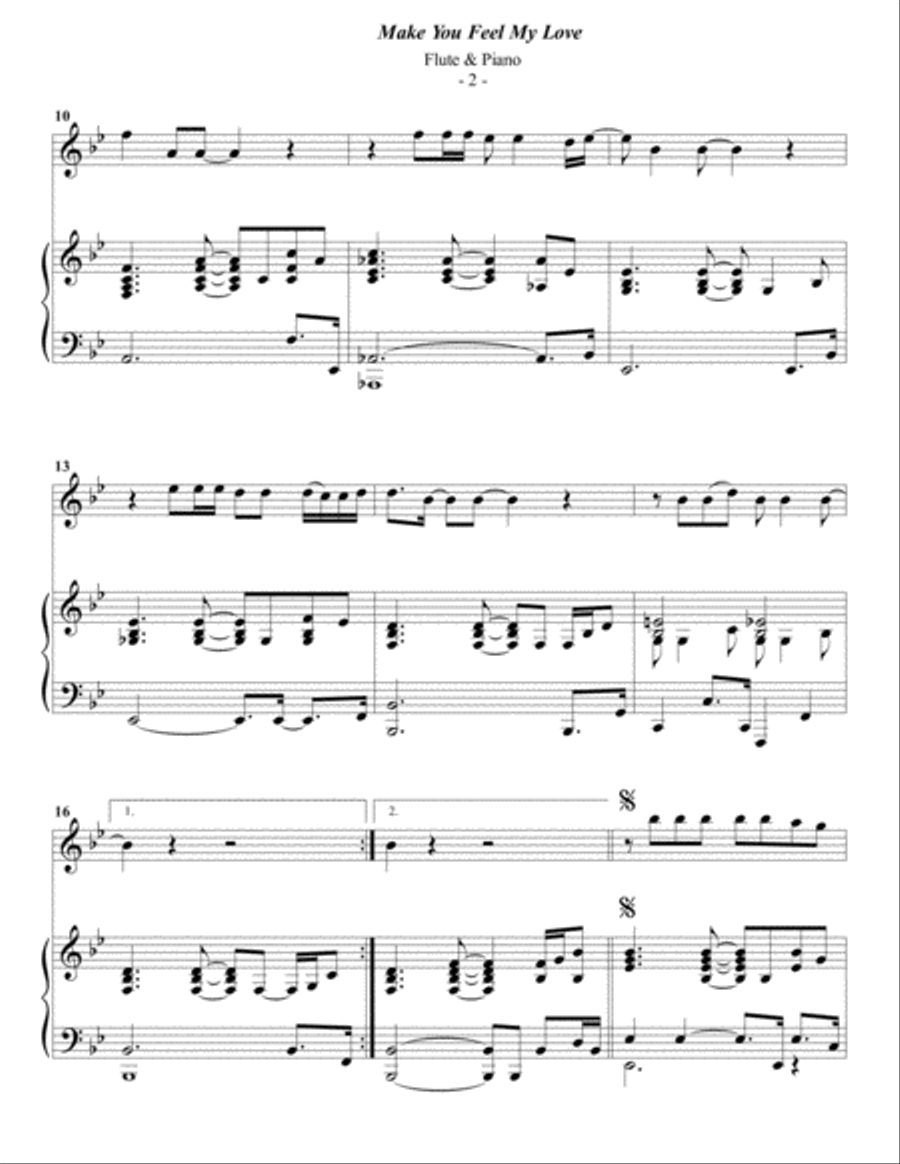 Make You Feel My Love Flute Solo scores gallery preview page 2