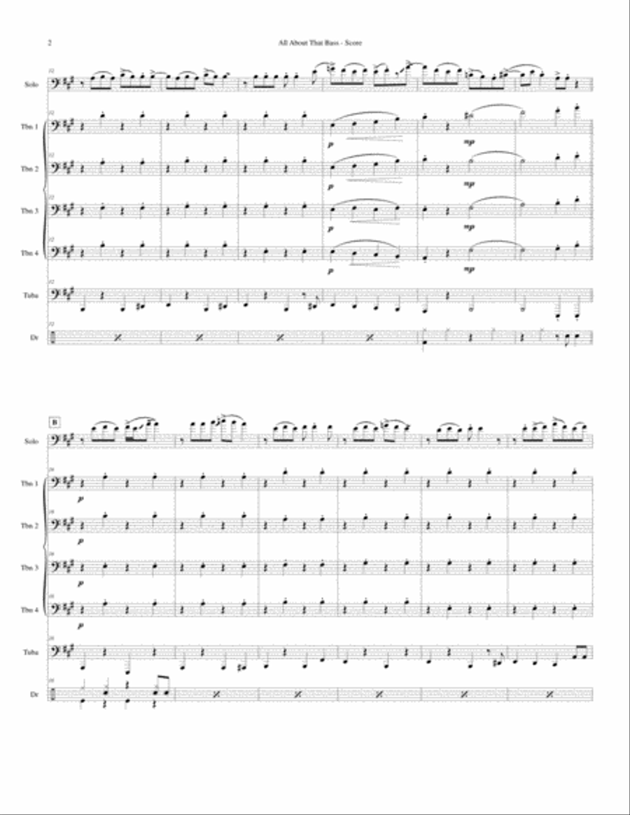 All About That Bass Brass Ensemble scores gallery preview page 2