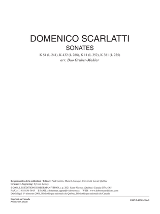 Book cover for Sonates (K 54, K 432, K 11, K 381)