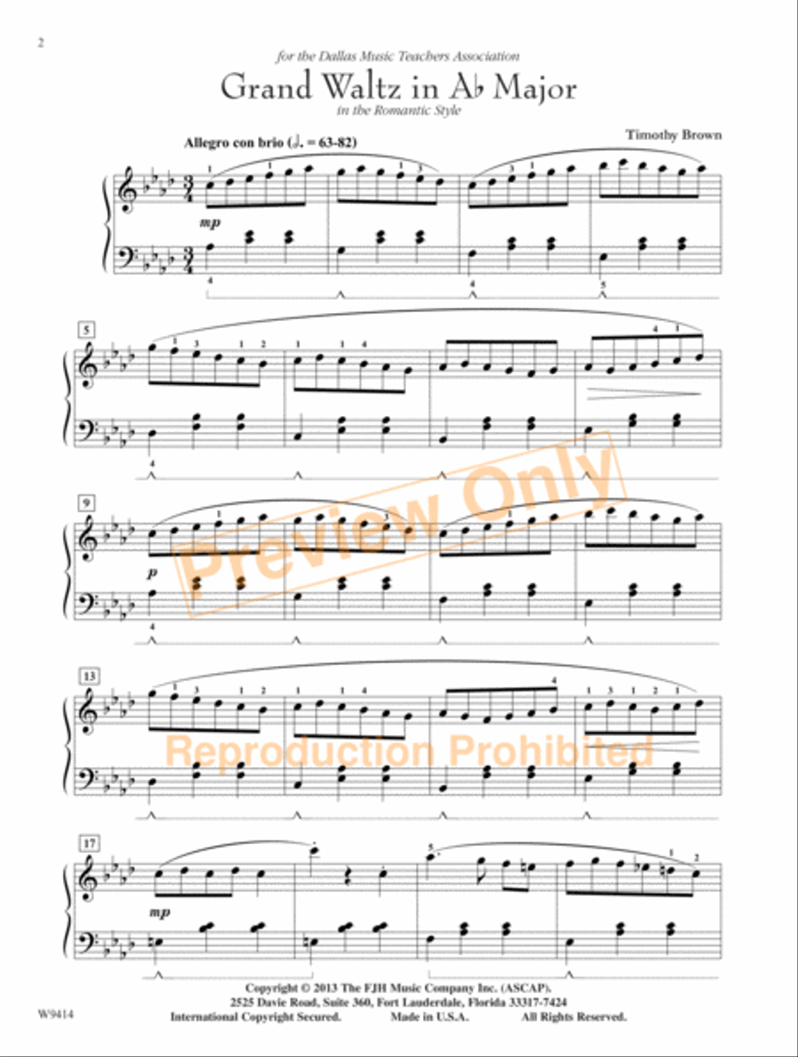 Grand Waltz in A-flat Major (NFMC) Piano Solo scores gallery preview page 3
