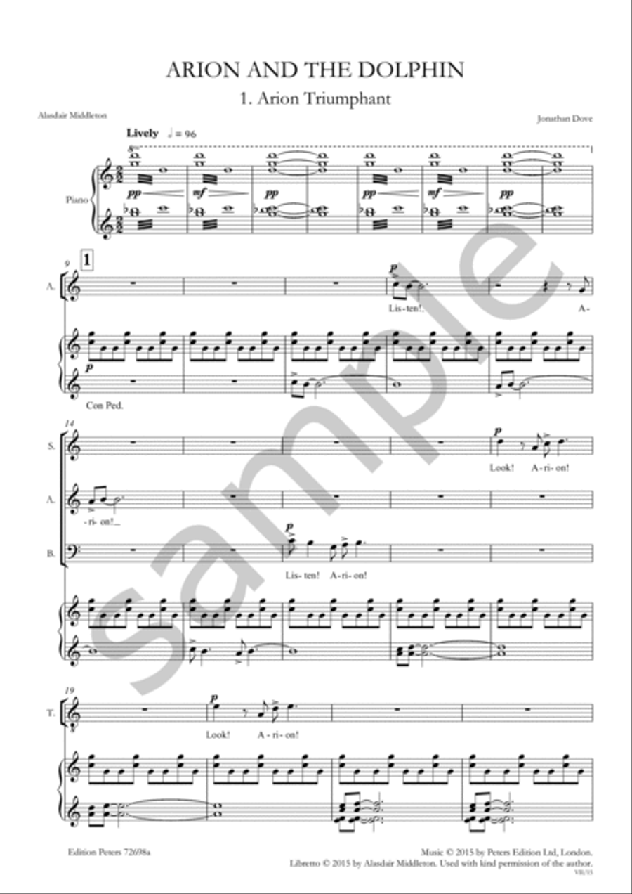 Arion and the Dolphin (Vocal Score) 4-Part scores gallery preview page 5