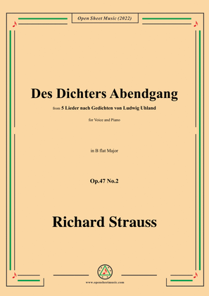Richard Strauss-Des Dichters Abendgang,in B flat Major