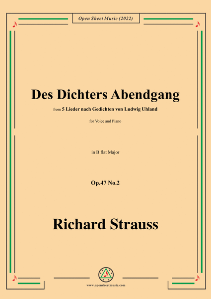 Richard Strauss-Des Dichters Abendgang,in B flat Major image number null