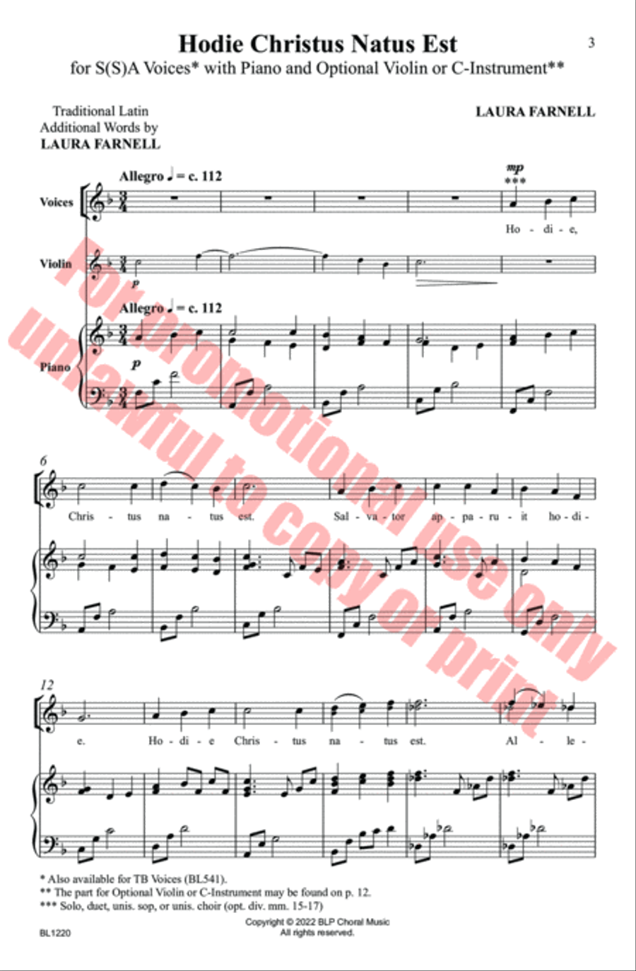 Hodie Christus Natus Est Choir scores gallery preview page 4