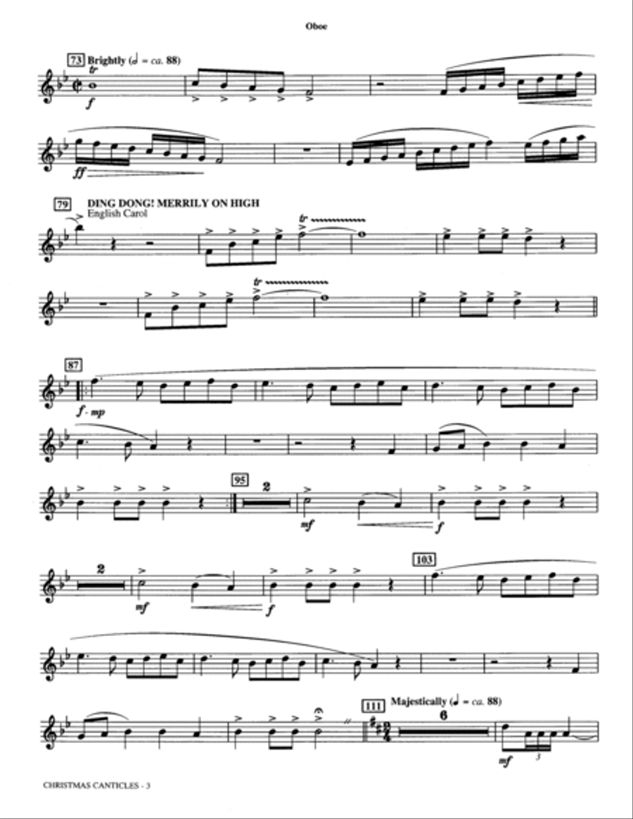 Christmas Canticles: A Cantata of Carols in Four Suites (Full Orchestra) - Oboe Choir scores gallery preview page 3