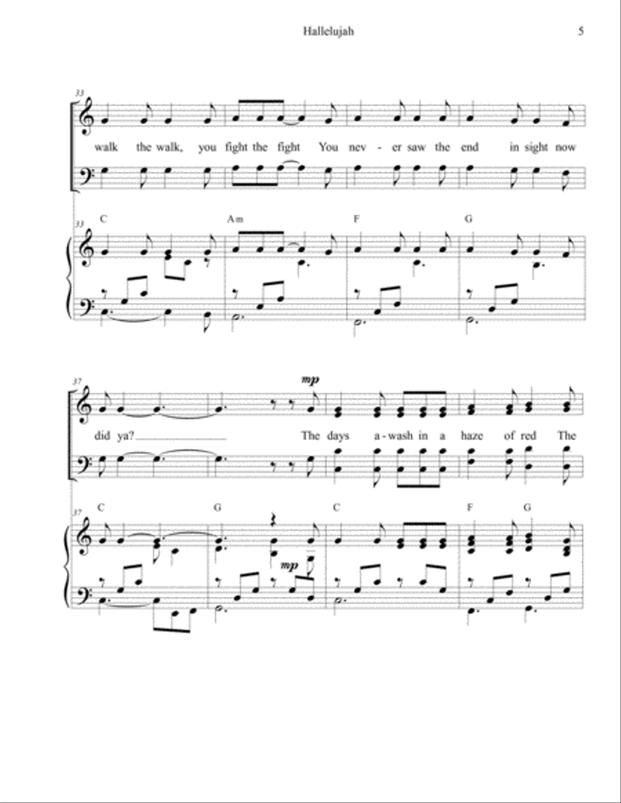 Hallelujah Hallelujah 4-Part scores gallery preview page 5