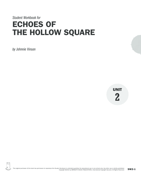 Guides to Band Masterworks, Vol. 6 - Student Workbook - Echoes of The Hollow Square
