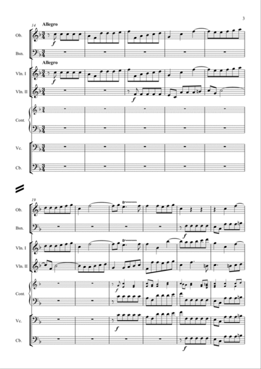 O Sing Unto The Lord, Anthem IV, full score Chamber Orchestra scores gallery preview page 3