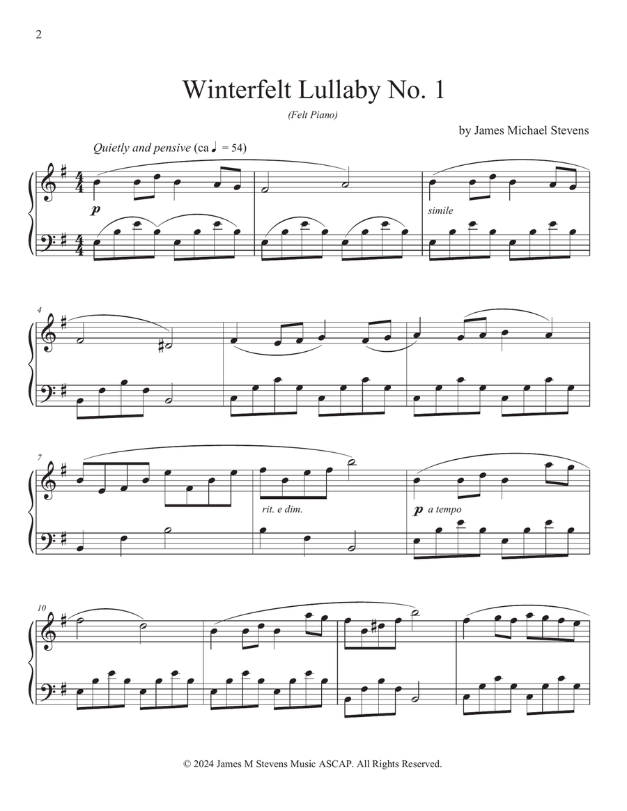 Winterfelt Lullabies Piano Book Piano Solo scores gallery preview page 2