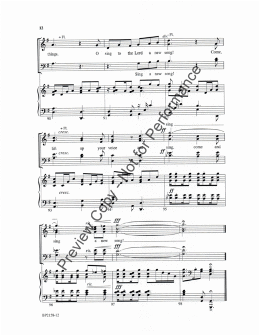 O Sing to the Lord a New Song! 4-Part scores gallery preview page 12