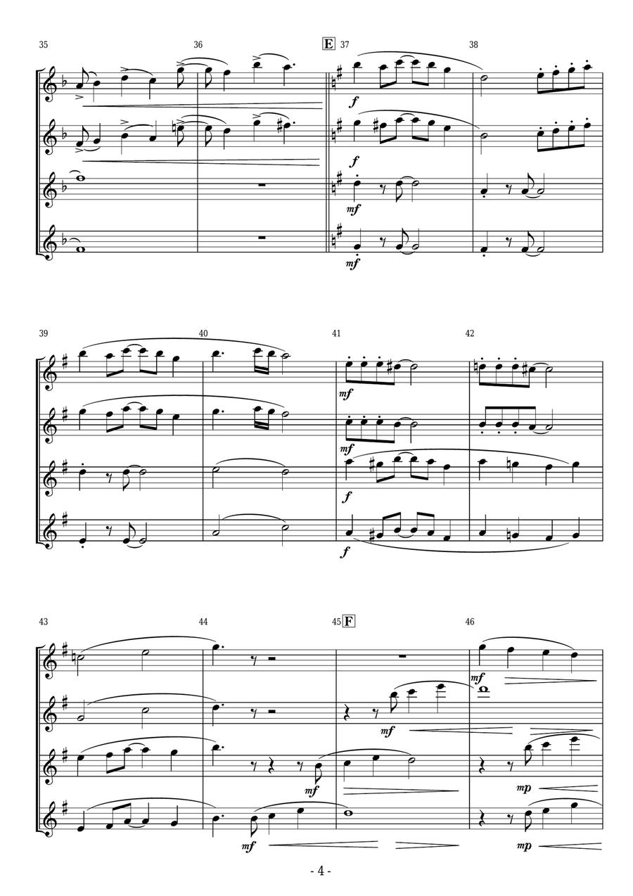 A Whole New World (from 'Aladdin') Woodwind Quartet scores gallery preview page 4