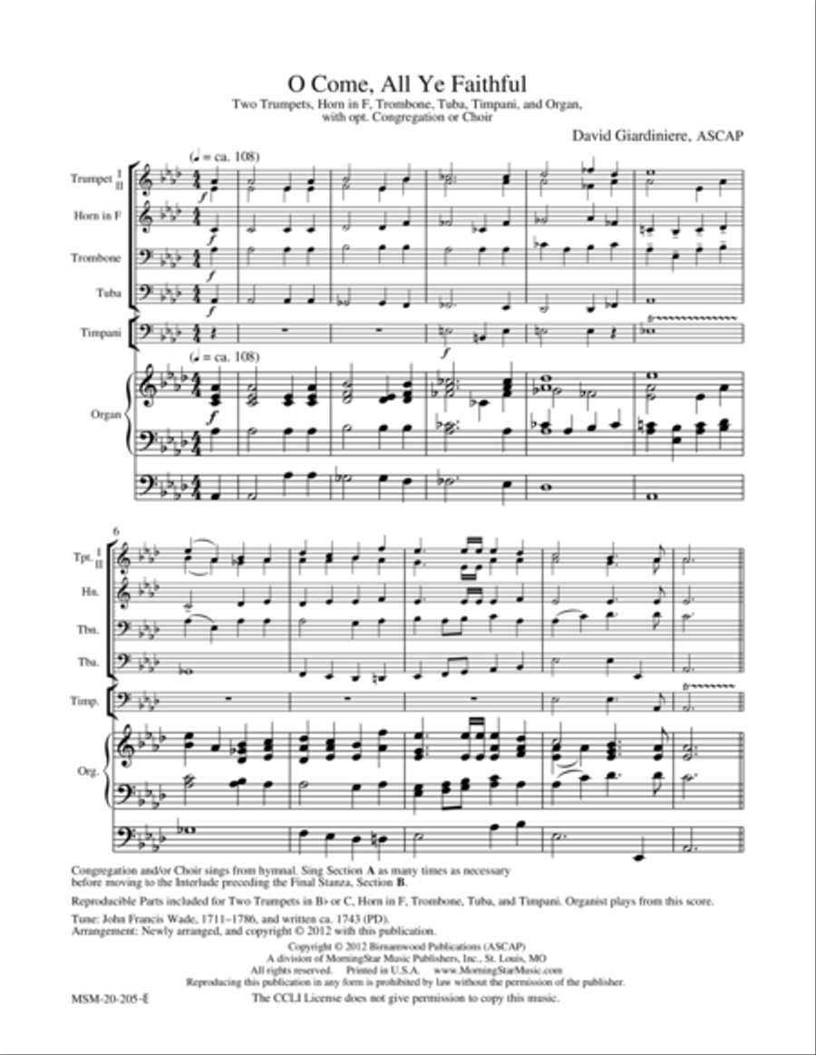 O Come, All Ye Faithful O Come, All Ye Faithful Choir scores gallery preview page 1