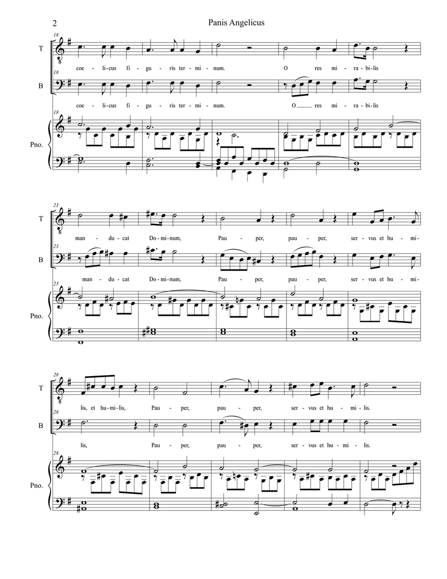 Panis Angelicus (Duet for Tenor and Bass Solo - Piano Accompaniment) Bass Voice scores gallery preview page 3