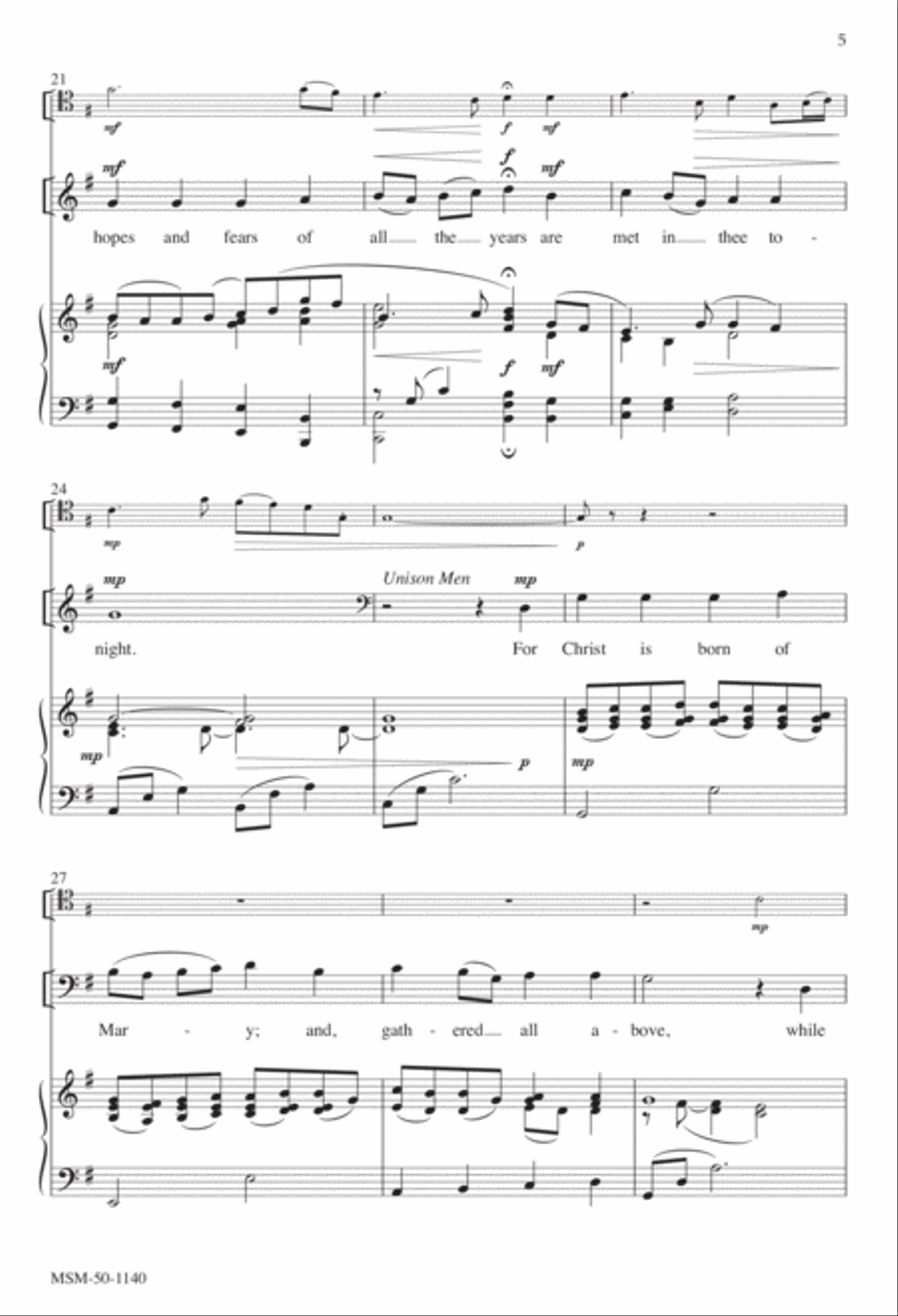 O Little Town of Bethlehem 4-Part scores gallery preview page 5