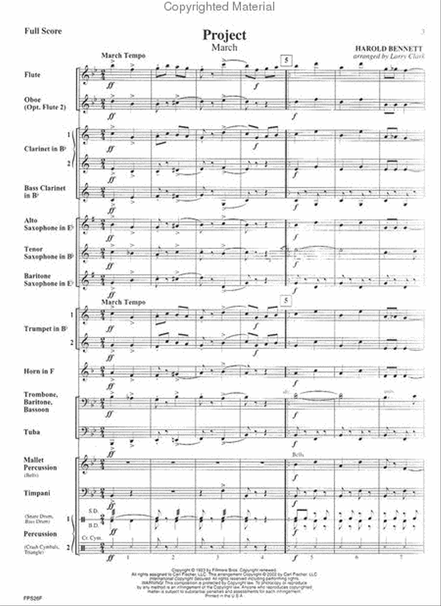 Project (March) Concert Band scores gallery preview page 2