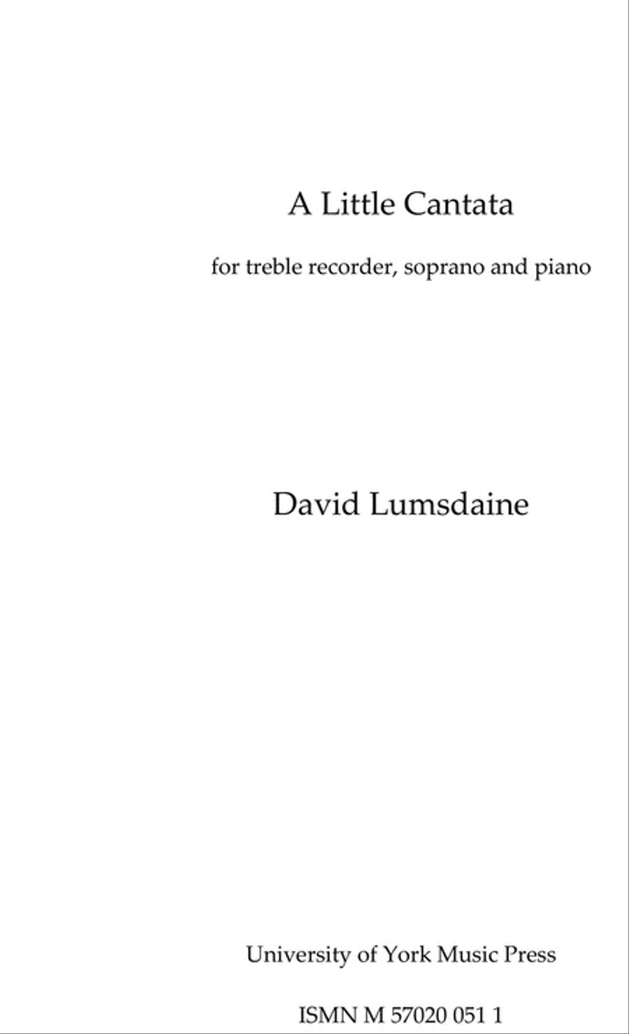 A Little Cantata Alto Recorder scores gallery preview page 1