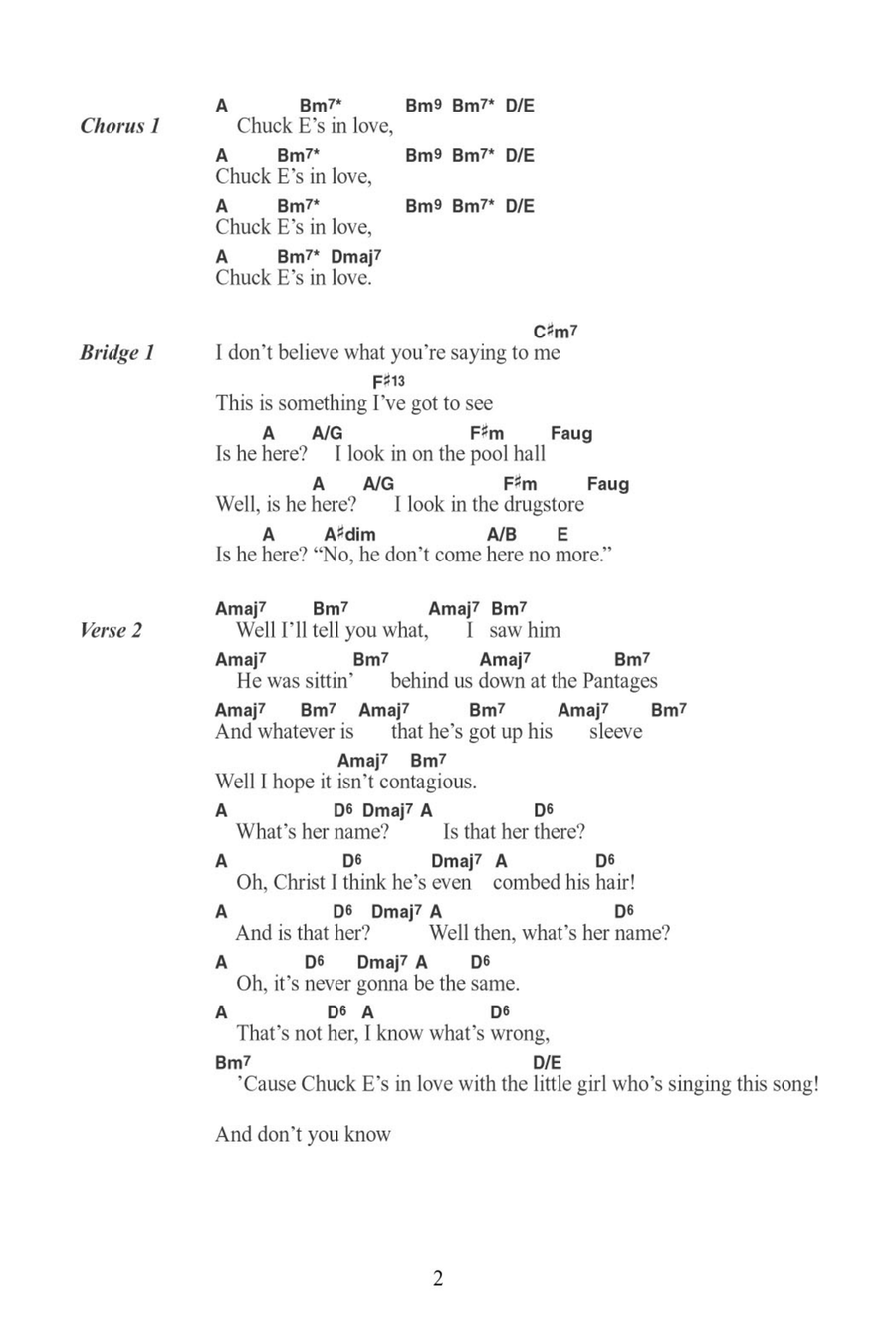 Chuck E's In Love Acoustic Guitar scores gallery preview page 2
