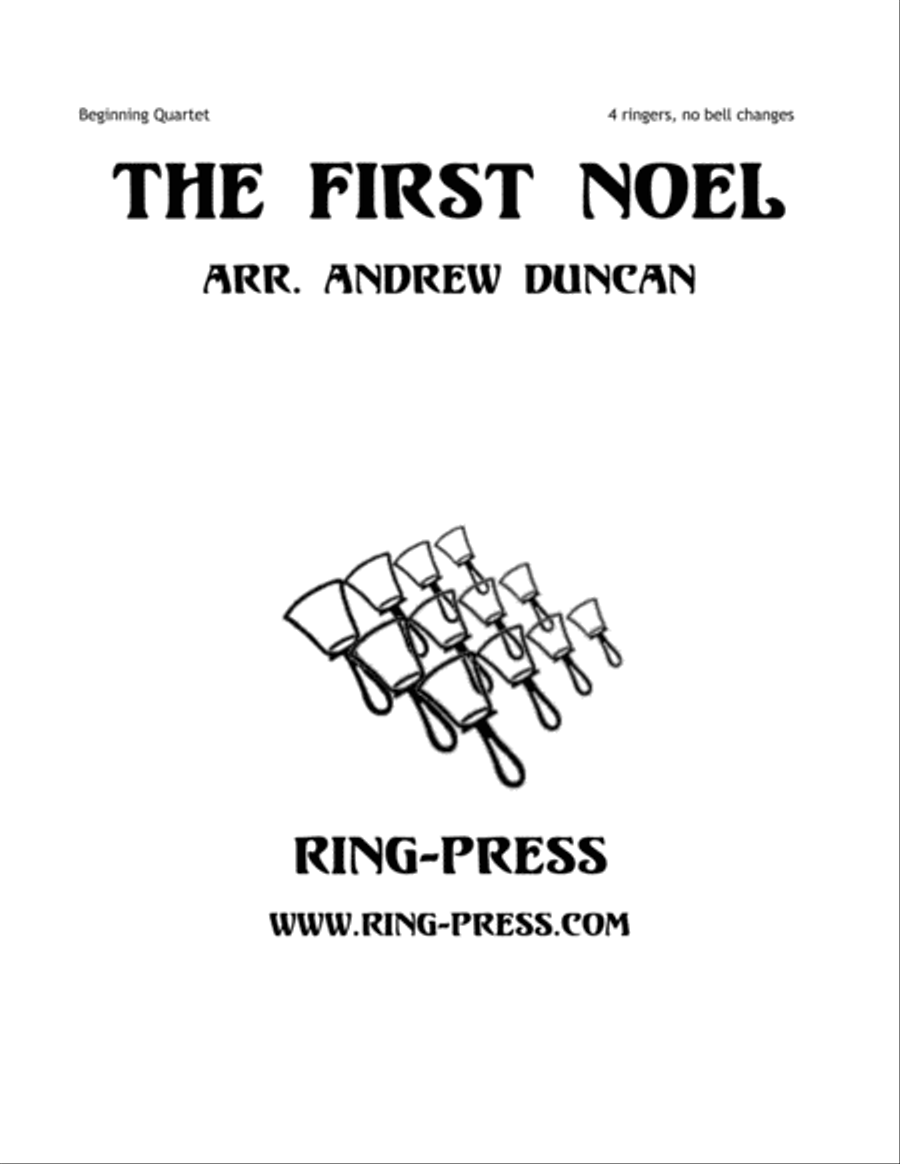 The First Noel - Beginning Handbell Quartet (4 ringers, no bell changes) Handbell Choir scores gallery preview page 1