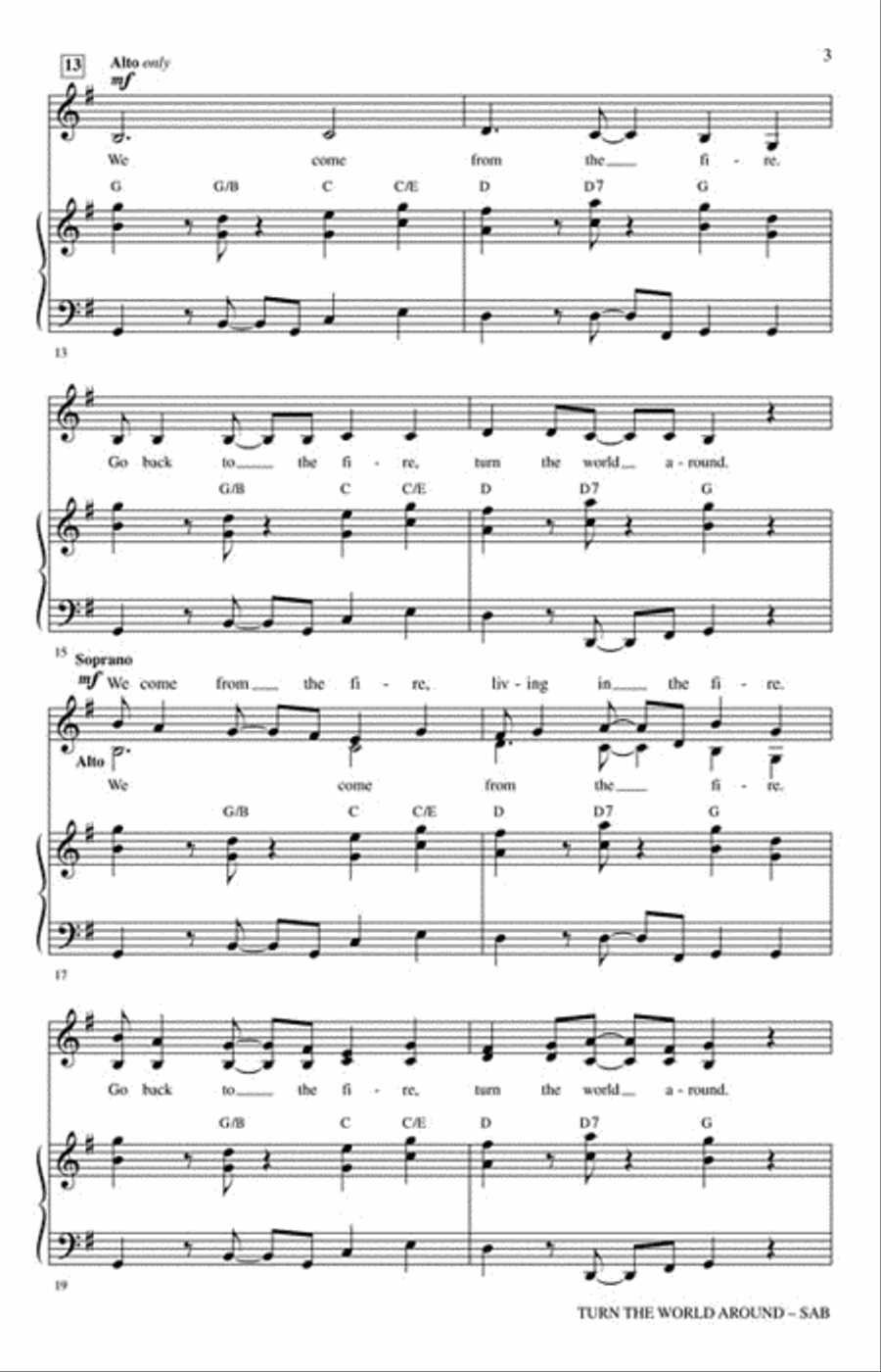 Turn the World Around SAB scores gallery preview page 3