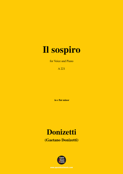 Donizetti-Il sospiro,in e flat minor,for Voice and Piano