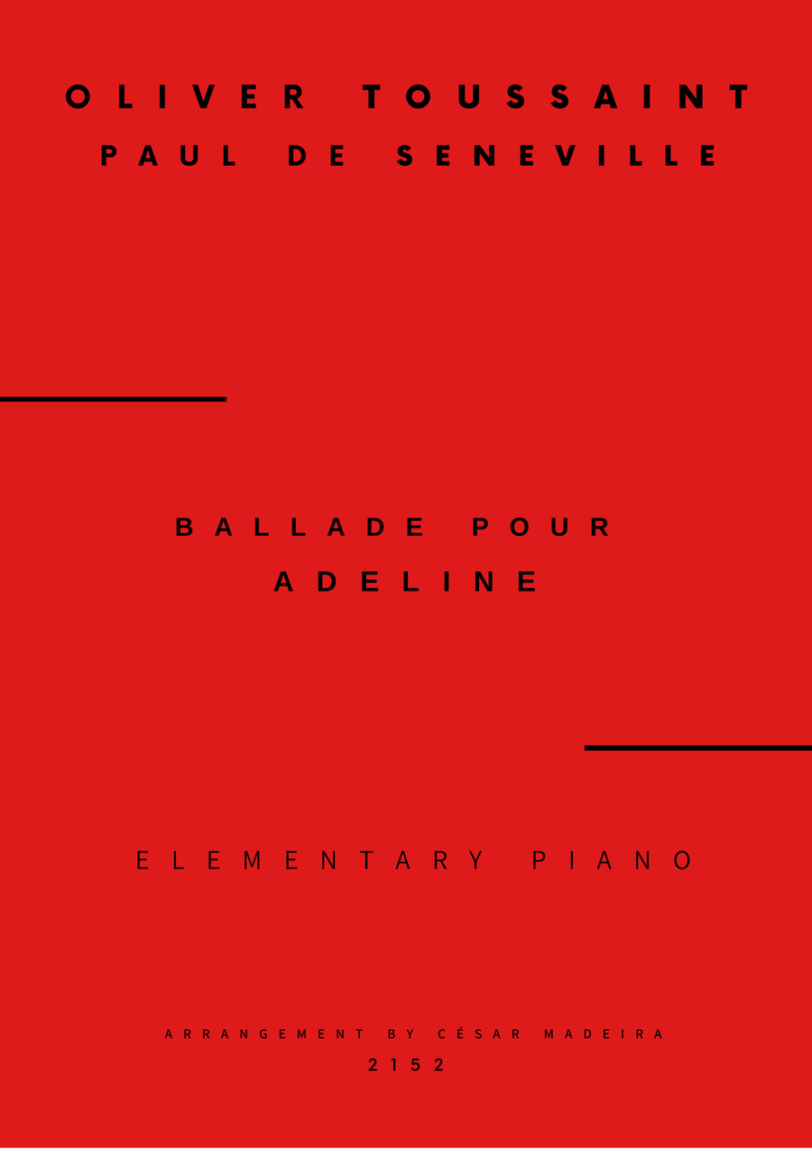 Ballade Pour Adeline Ballade Pour Adeline Easy Piano scores gallery preview page 1