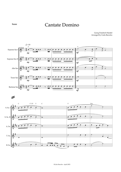 Cantate Domino - Handel (Saxophone Quintet) Chords image number null