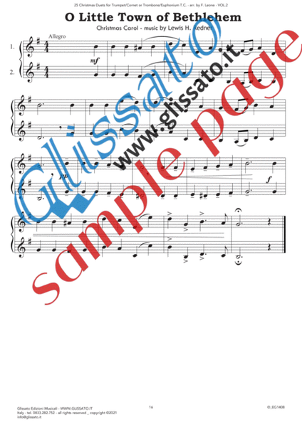 25 Christmas Duets for Trumpet or Trombone T.C. vol.2 image number null
