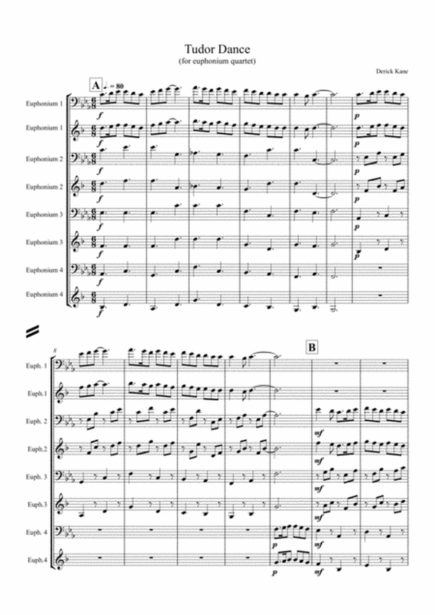 Tudor Dance (by Derick Kane) for Euphonium Quartet image number null