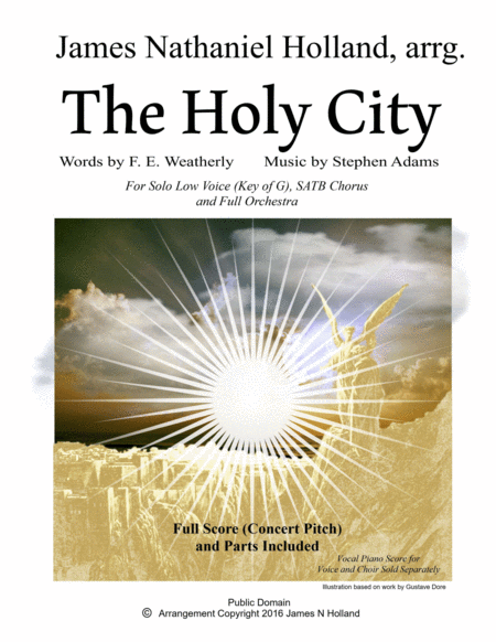 The Holy City for Low Voice, SATB Choir and Orchestra Key of G image number null