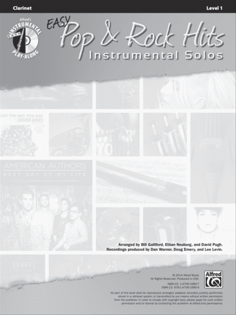 Easy Pop & Rock Hits Instrumental Solos Clarinet Solo scores gallery preview page 2