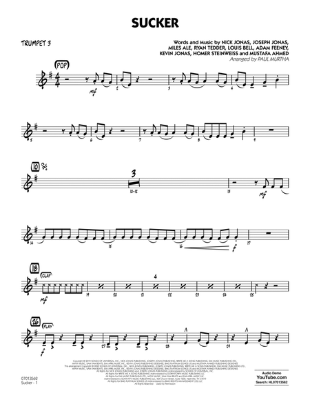 Sucker (arr. Paul Murtha) - Trumpet 3