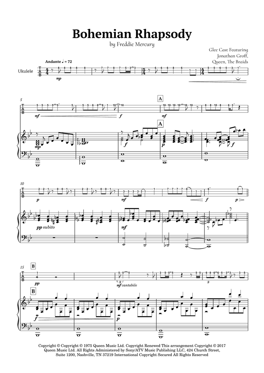 Bohemian Rhapsody Piano scores gallery preview page 2