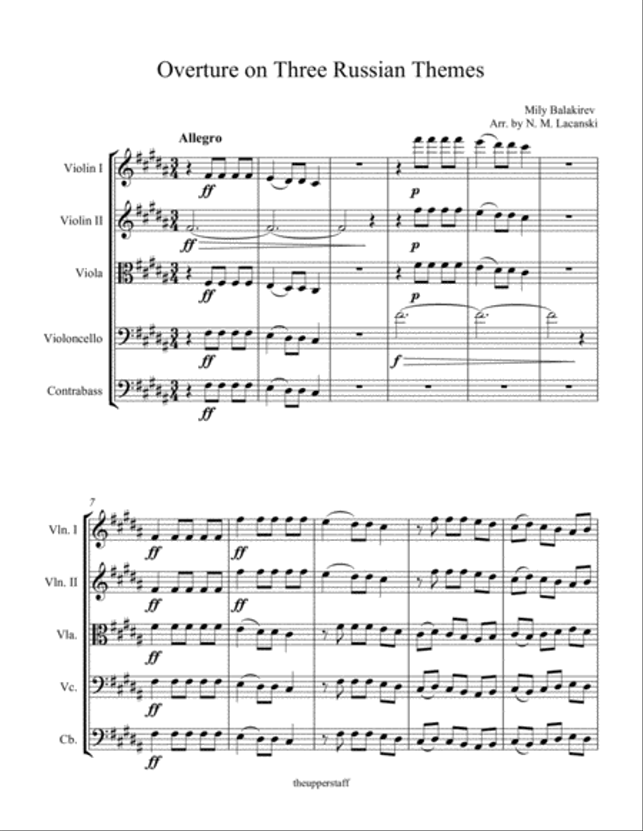 Overture on Three Russian Themes String Orchestra scores gallery preview page 2