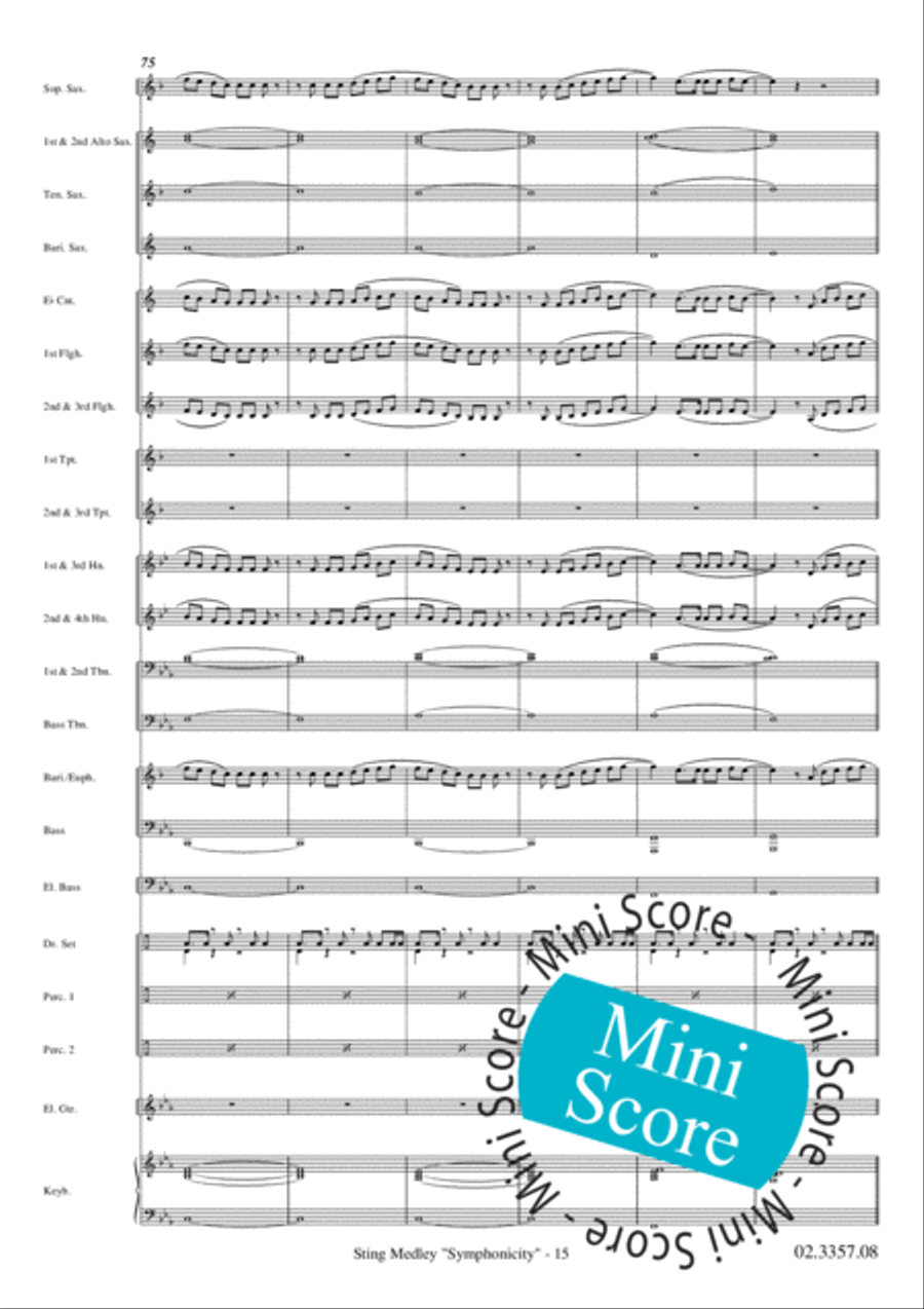 Sting Medley Sting Medley Fanfare Band scores gallery preview page 19