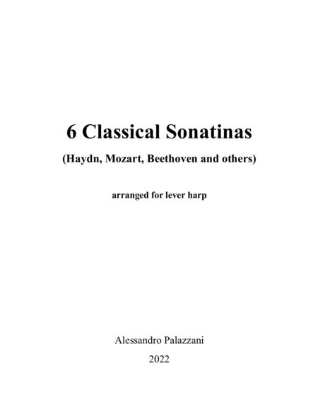 Six Classical Sonatinas - arranged for lever harp image number null