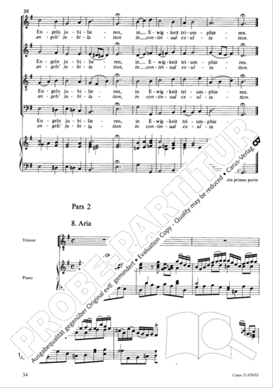 Watch now, praying, praying, watch now (Wachet! betet! betet! wachet!) 4-Part scores gallery preview page 38