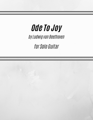 Book cover for Ode To Joy (for Solo Guitar)