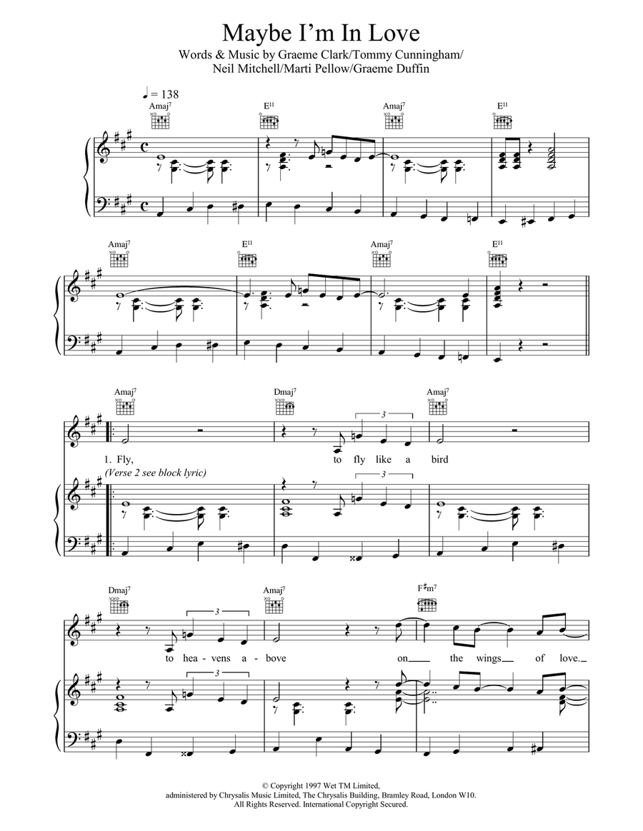 Maybe I'm In Love Acoustic Guitar scores gallery preview page 1
