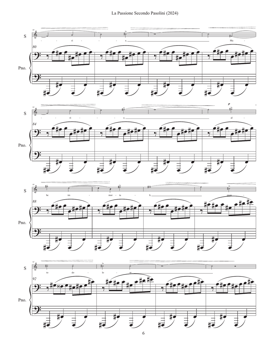 La Passione Secondo Pasolini (2024) Chamber Music scores gallery preview page 6