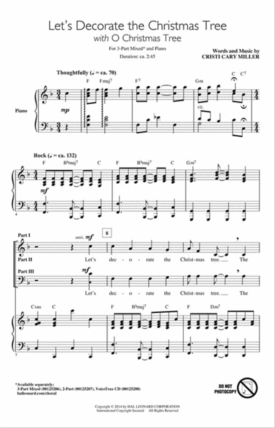 Let's Decorate the Christmas Tree 3-Part scores gallery preview page 2