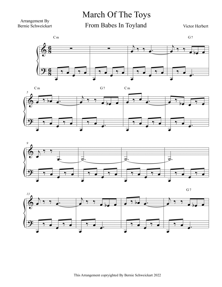 March Of The Toys Piano, Vocal, Guitar scores gallery preview page 1