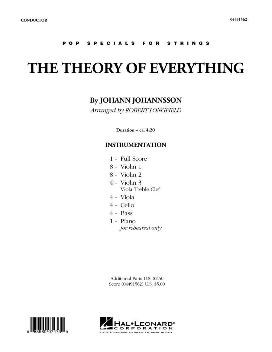 The Theory of Everything - Conductor Score (Full Score) String Orchestra scores gallery preview page 1